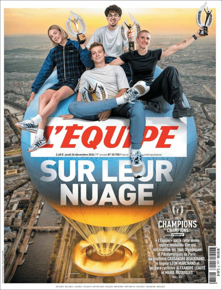 Portada de L'Equipe (Francia)