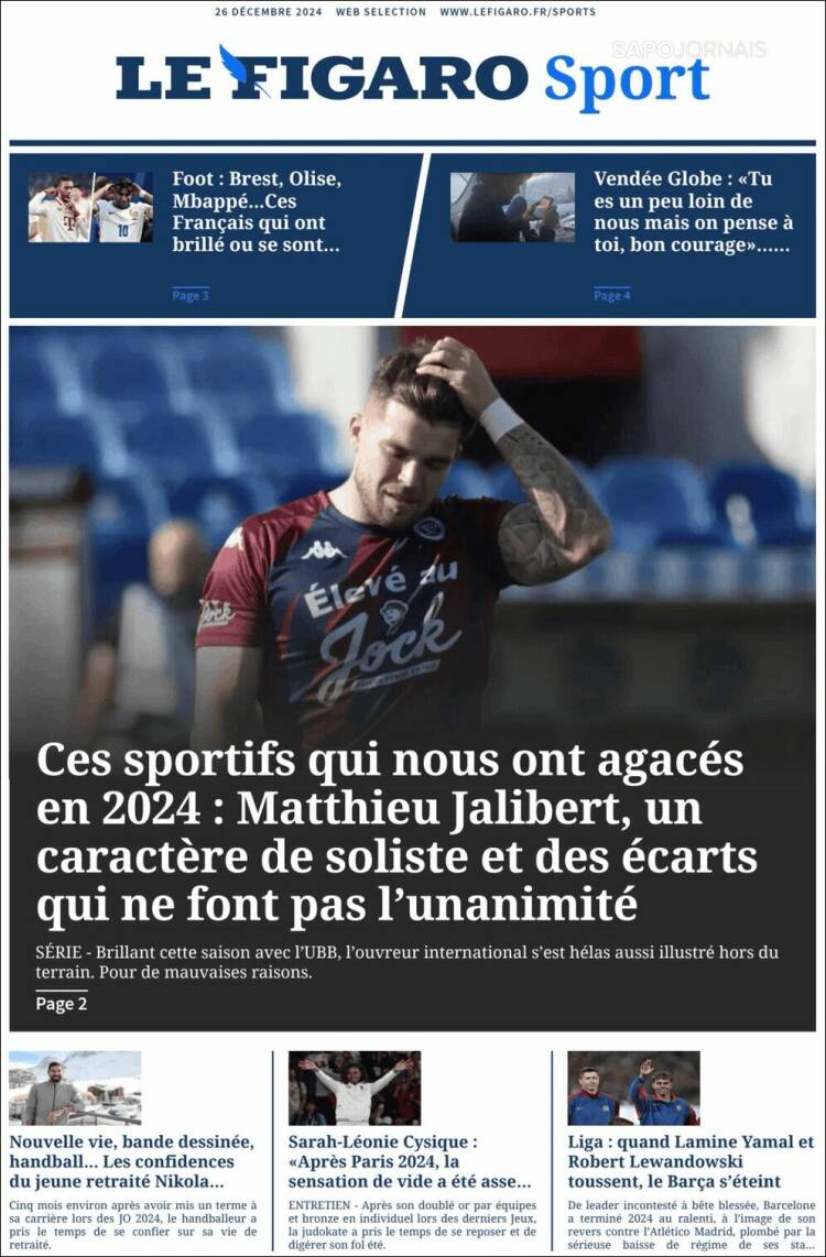 Portada de Le Figaro Sport (Francia)