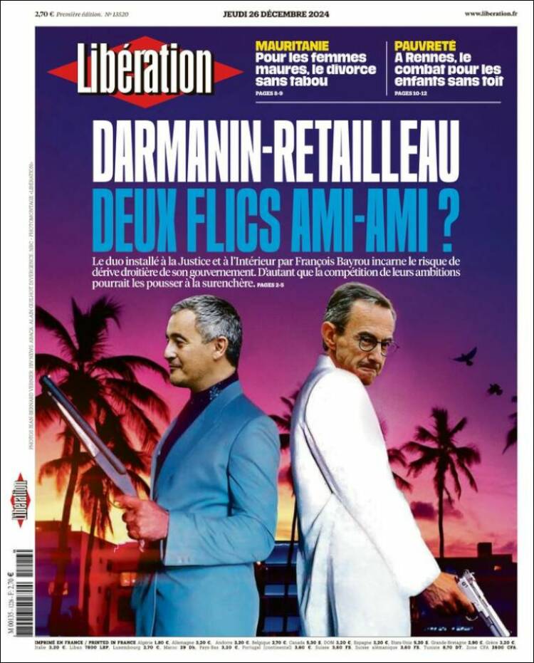 Portada de Libération (Francia)