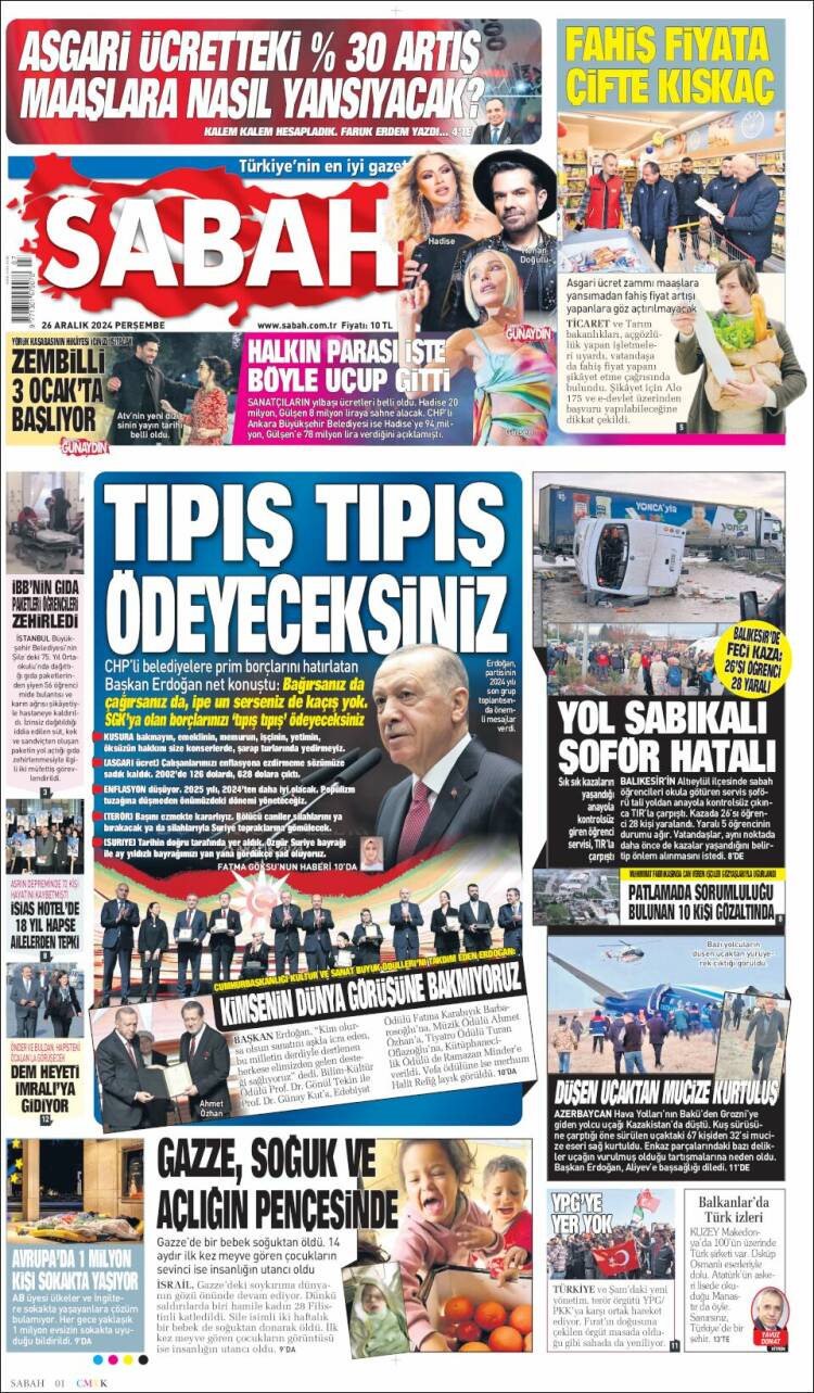 Portada de Sabah (Turqu&iacute;a)