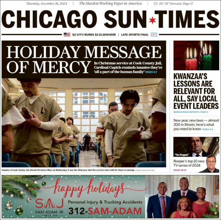 Portada de Chicago Sun-Times (USA)