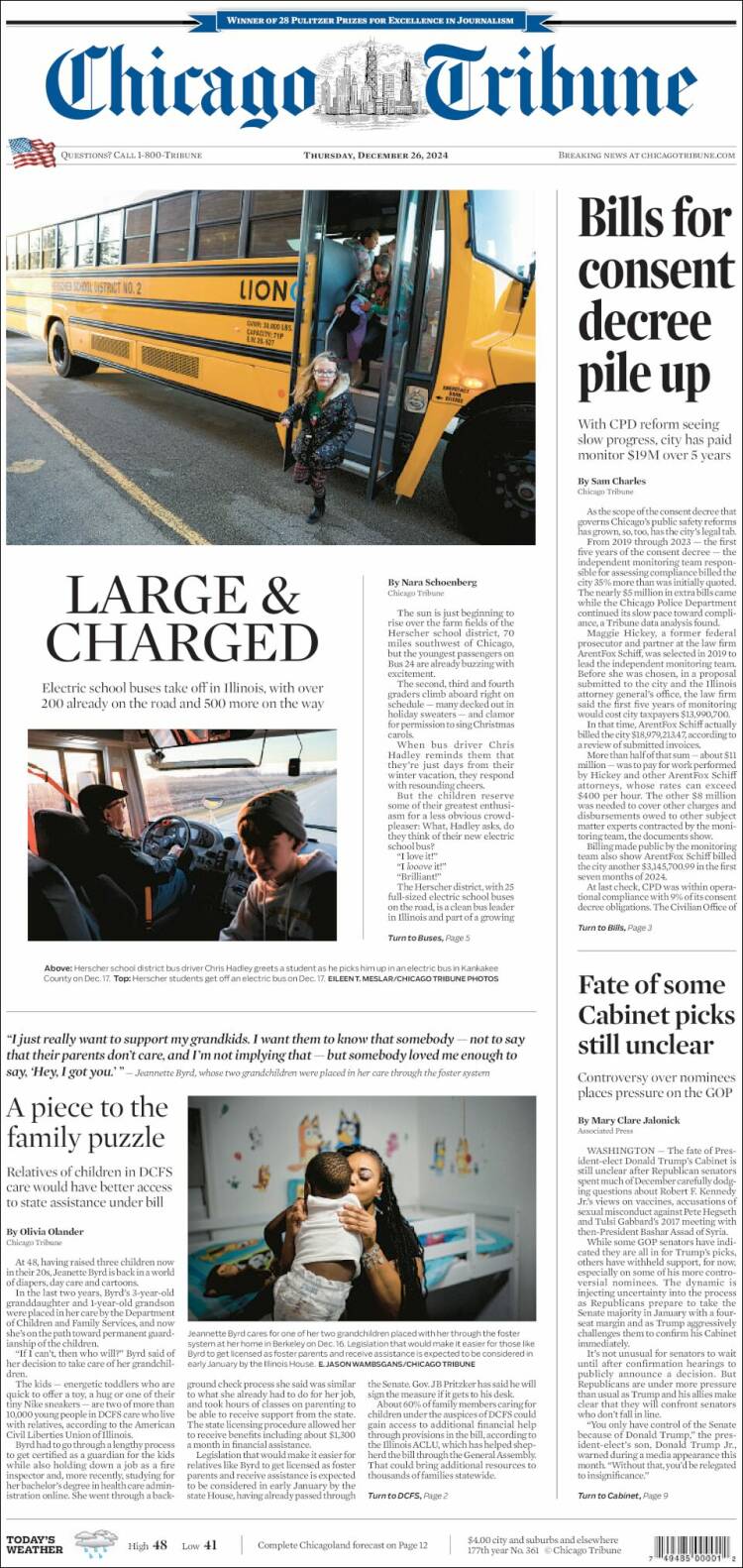 Portada de Chicago Tribune (USA)