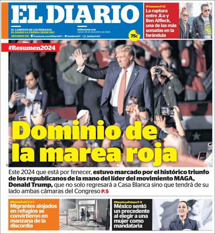 Portada de El Diario NY (USA)