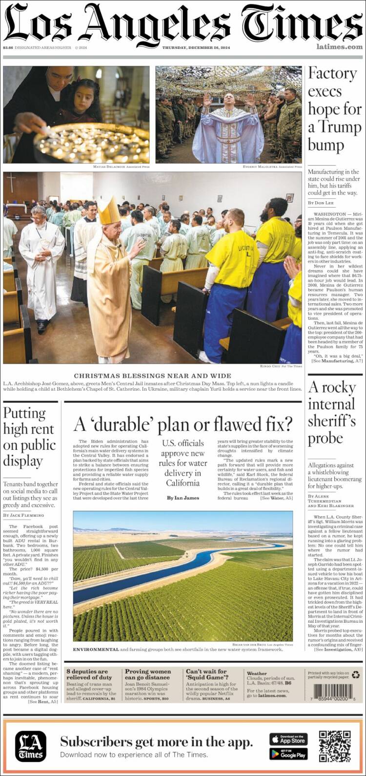 Portada de Los Angeles Times (USA)