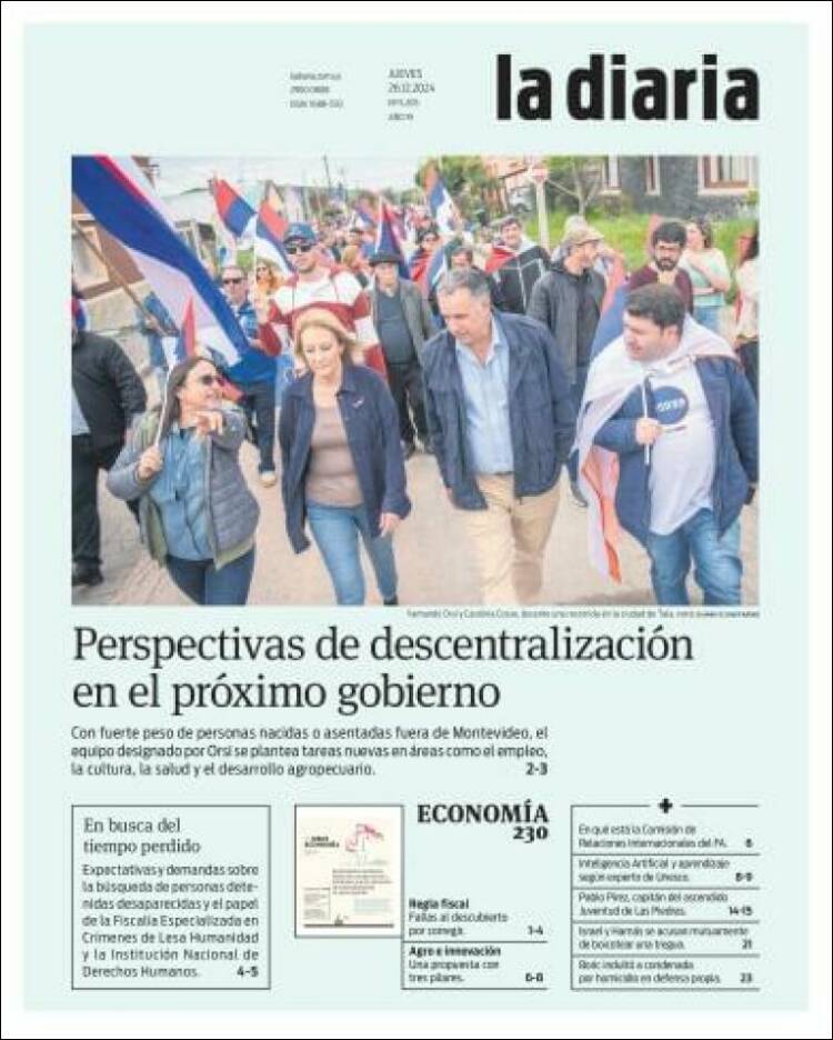 Portada de La Diaria (Uruguay)