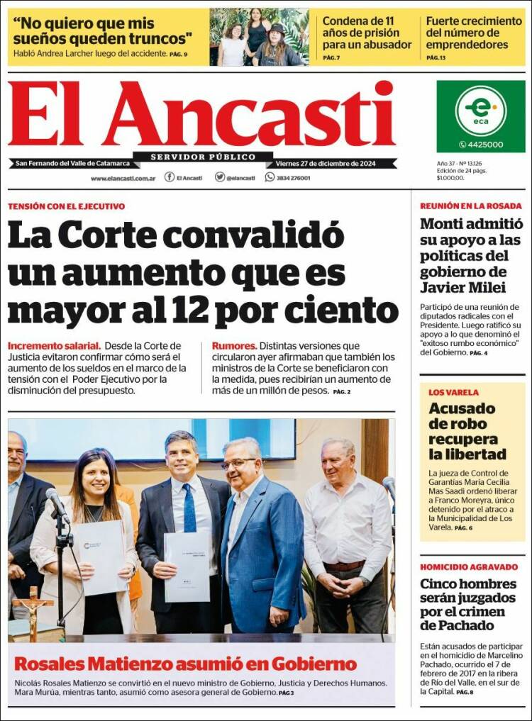 Portada de El Ancasti (Argentina)