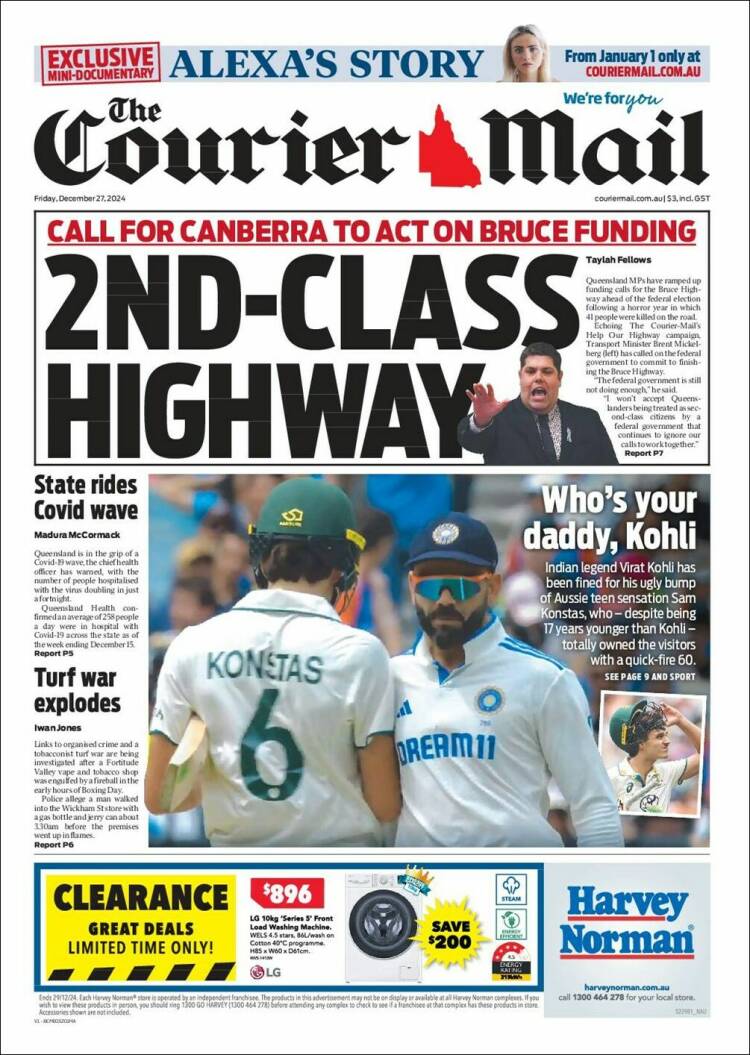 Portada de The Courier-Mail (Australia)