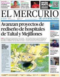 Portada de El Mercurio de Antofagasta (Chile)