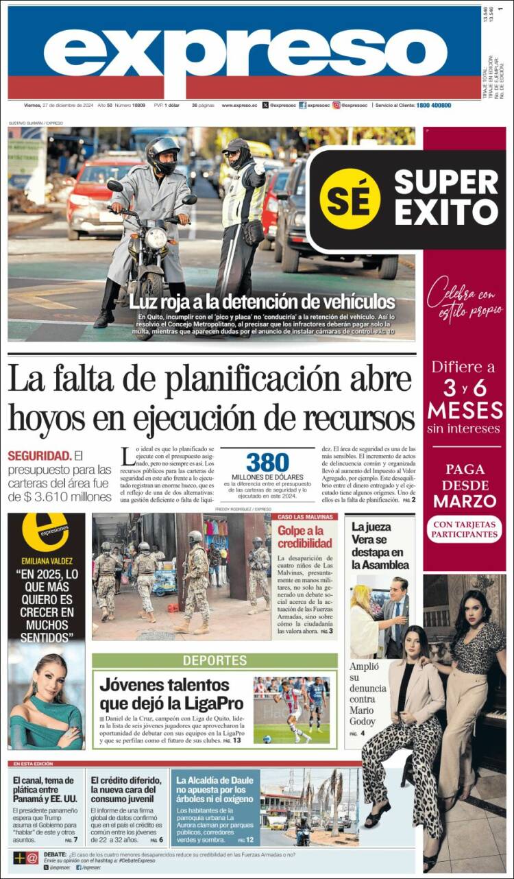 Portada de Expreso (Ecuador)