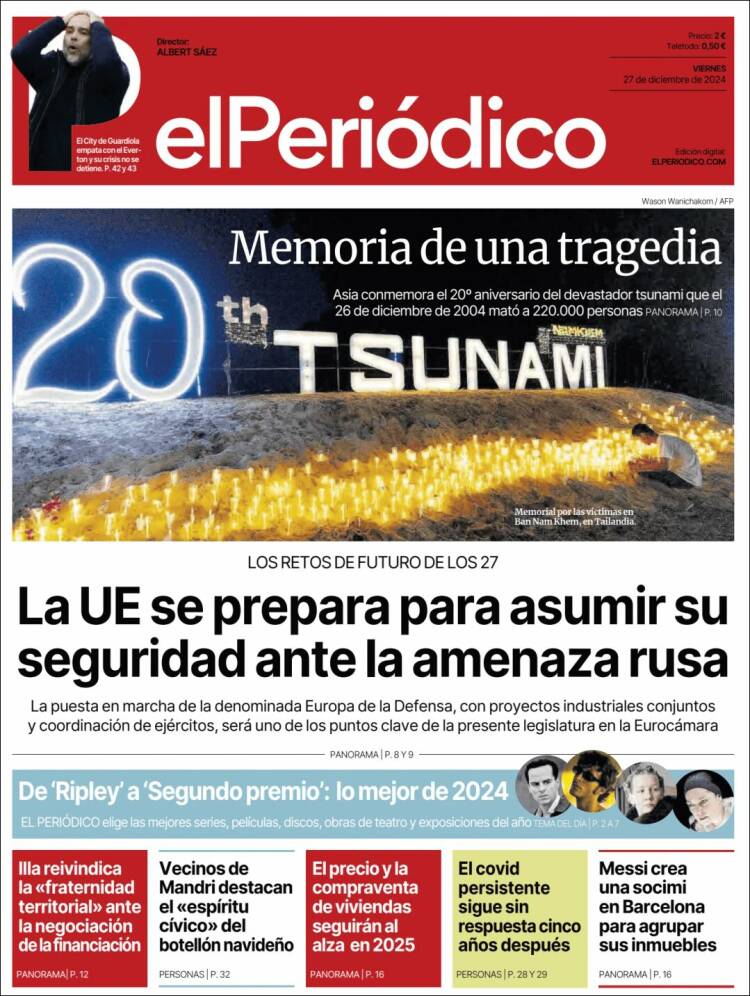 Portada de El Periódico (España)