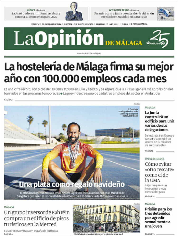 Portada de La Opinión de Málaga (España)