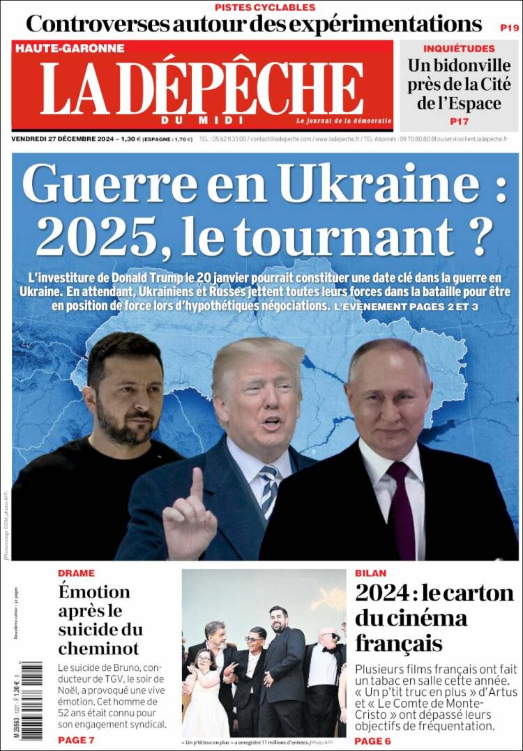 Portada de La Dépêche du Midi (Francia)