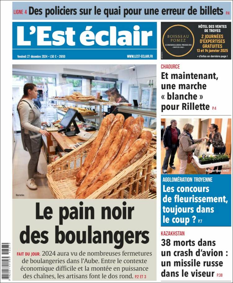 Portada de L'Est Eclair (Francia)