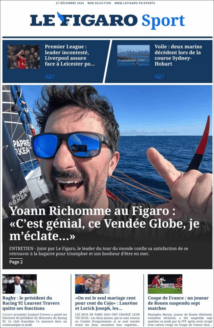 Portada de Le Figaro Sport (Francia)