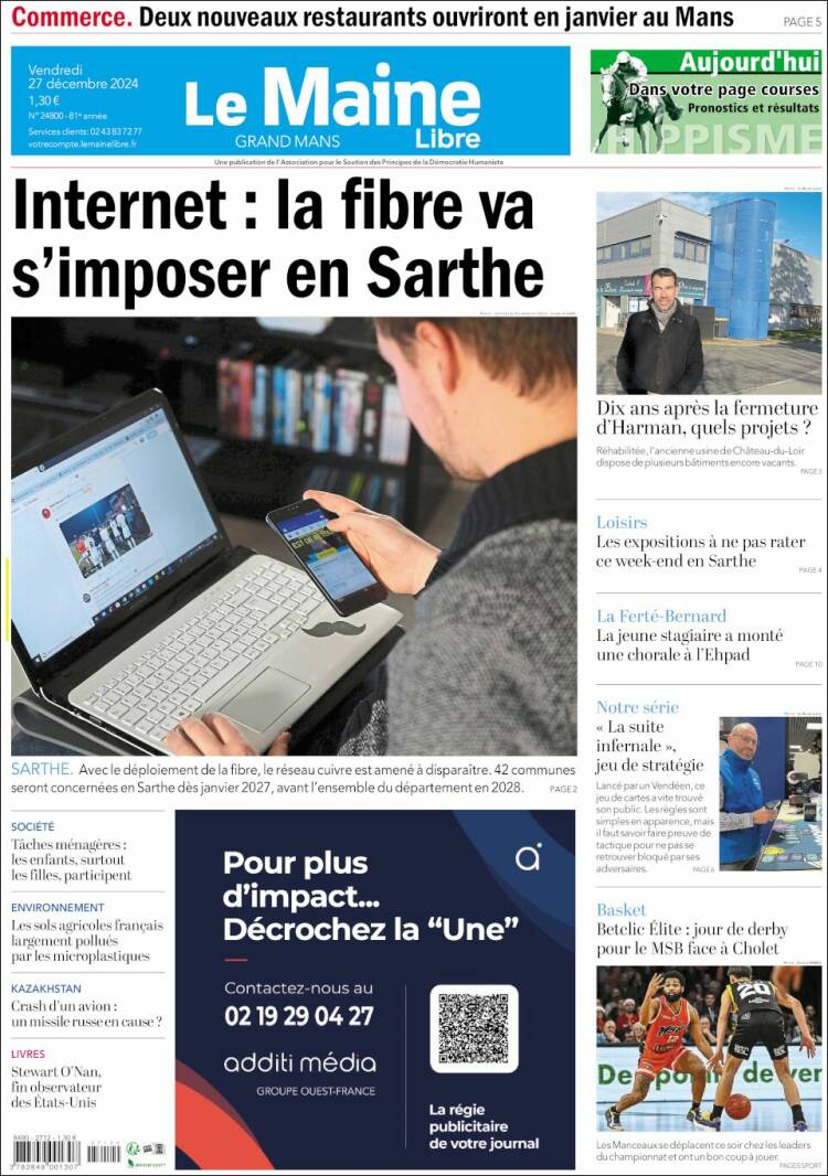 Portada de Le Maine Libre (Francia)