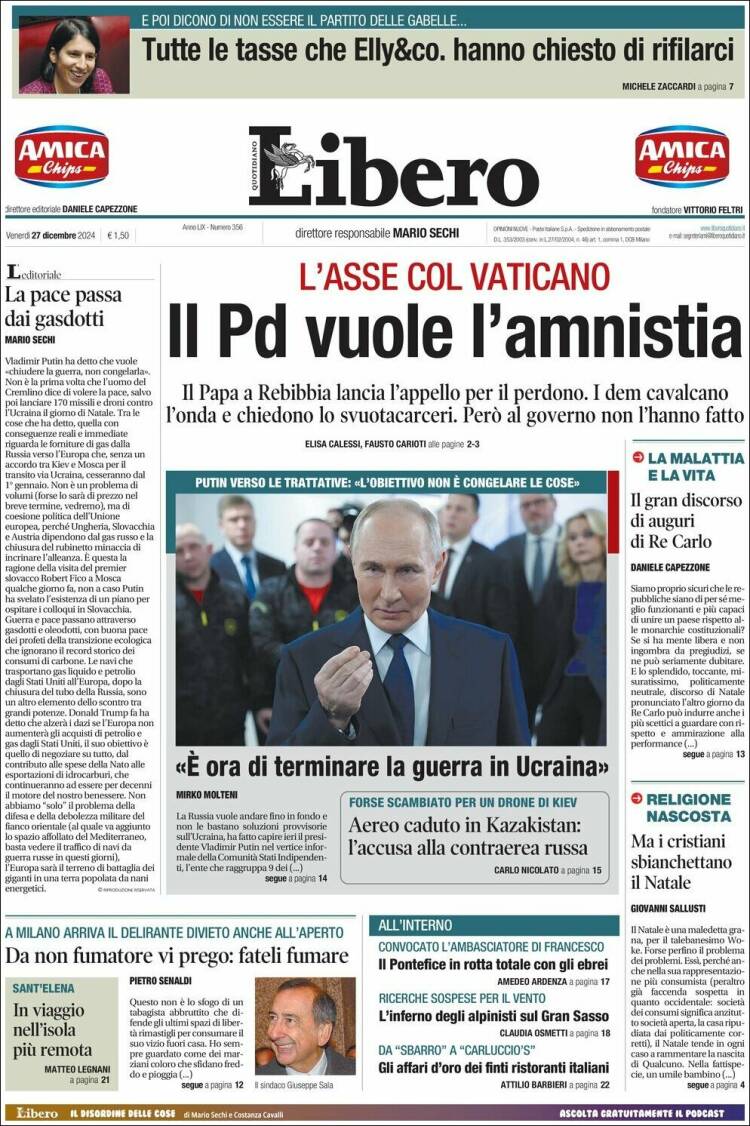 Portada de Libero (Italia)