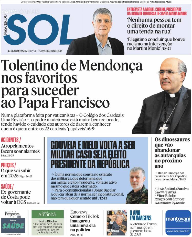 Portada de Jornal Sol (Portugal)