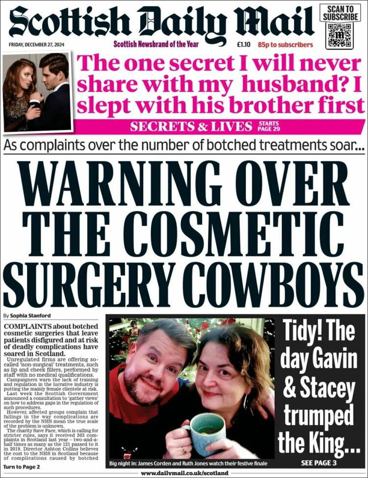 Portada de Scottish Daily Mail (Reino Unido)