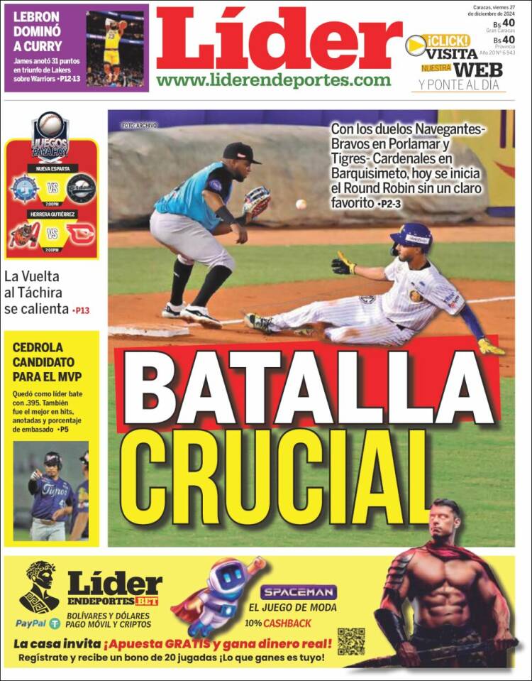 Portada de Lider en deportes (Venezuela)