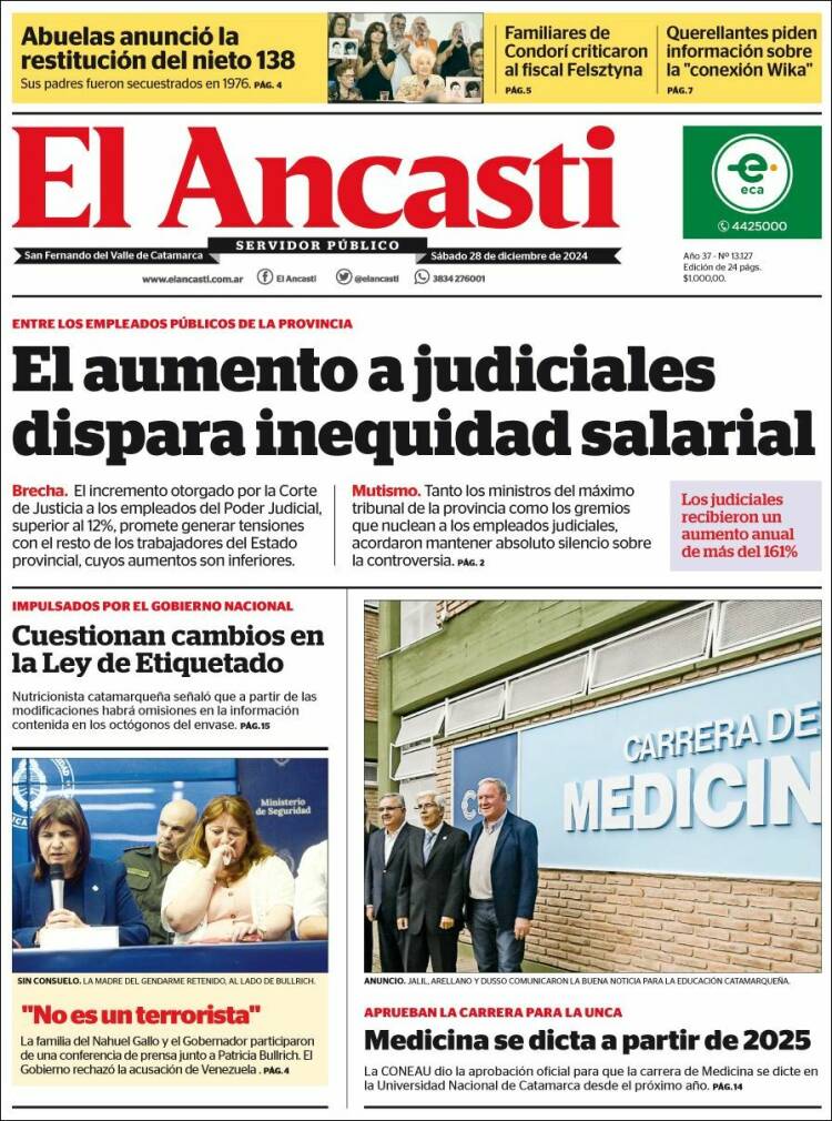 Portada de El Ancasti (Argentina)