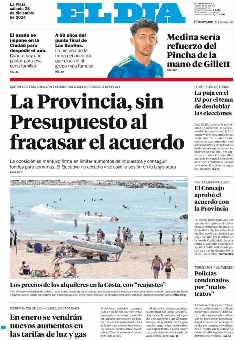 Portada de El Día de la Plata (Argentina)
