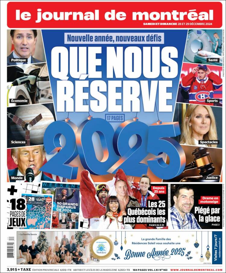 Portada de Le Journal de Montréal (Canadá)
