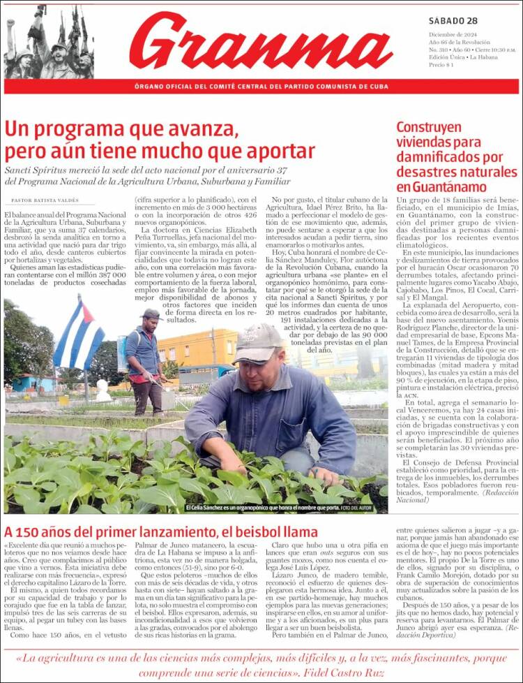 Portada de Granma (Cuba)