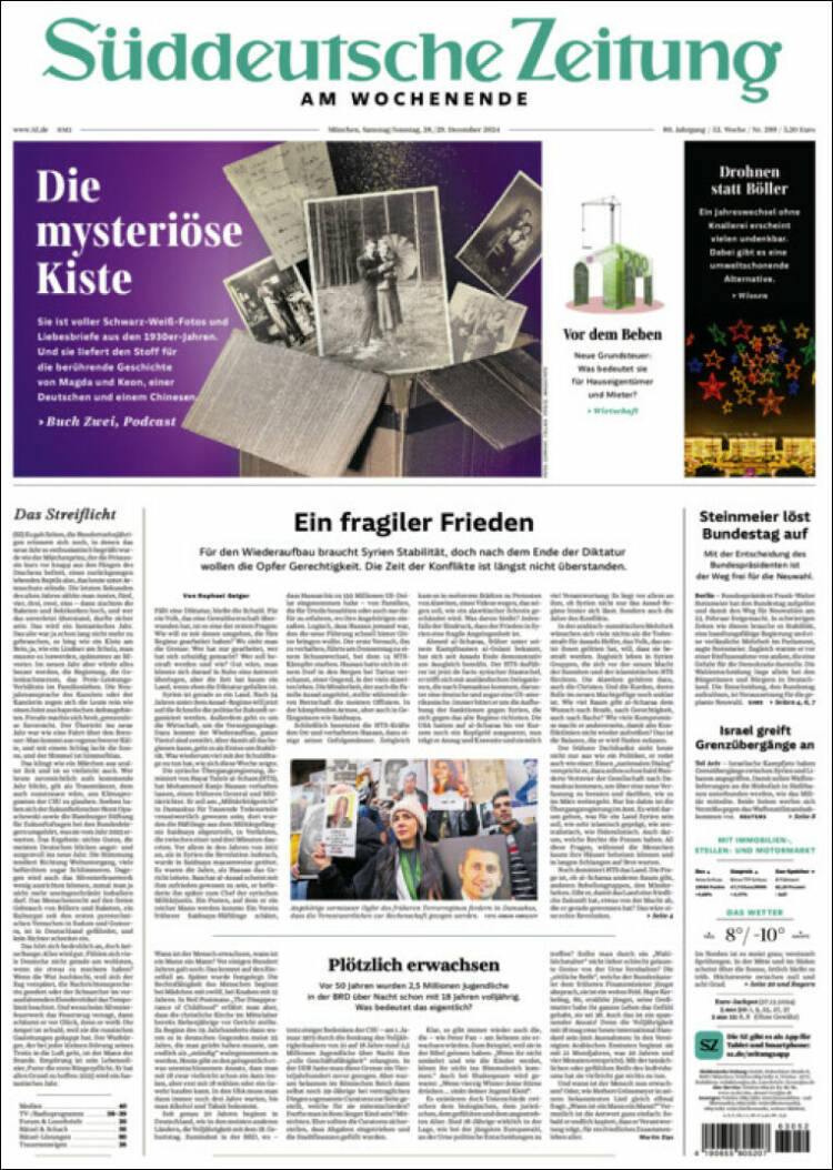 Portada de Sueddeutsche (Alemania)