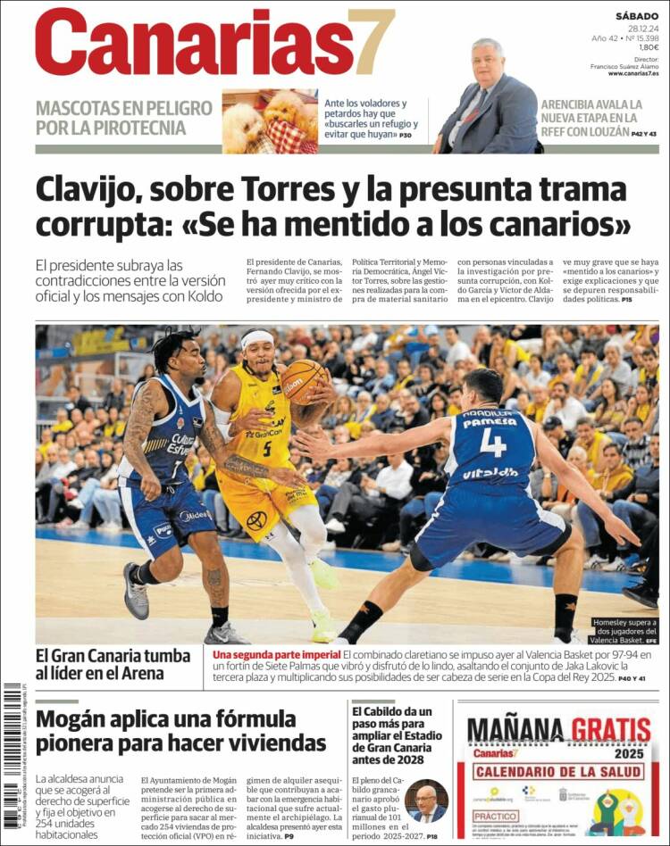 Portada de Canarias 7 (España)