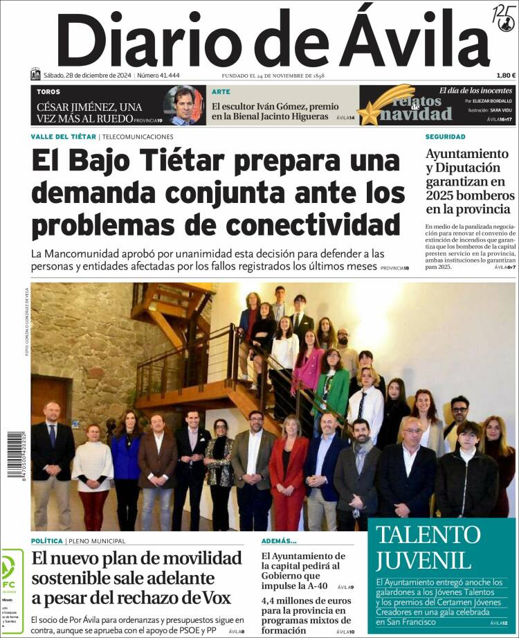 Portada de Diario de Ávila (España)