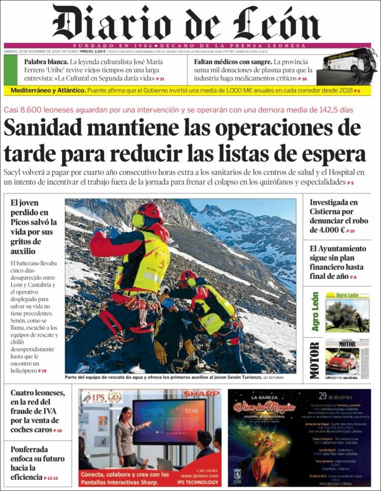 Portada de Diario de León (España)