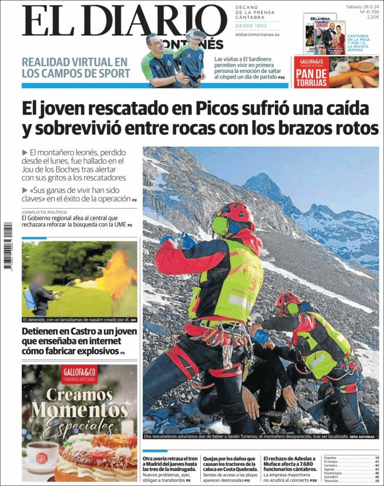 Portada de El Diario Montañés (España)