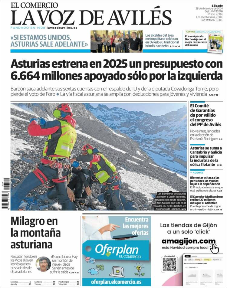 Portada de El Comercio - Avilés (España)