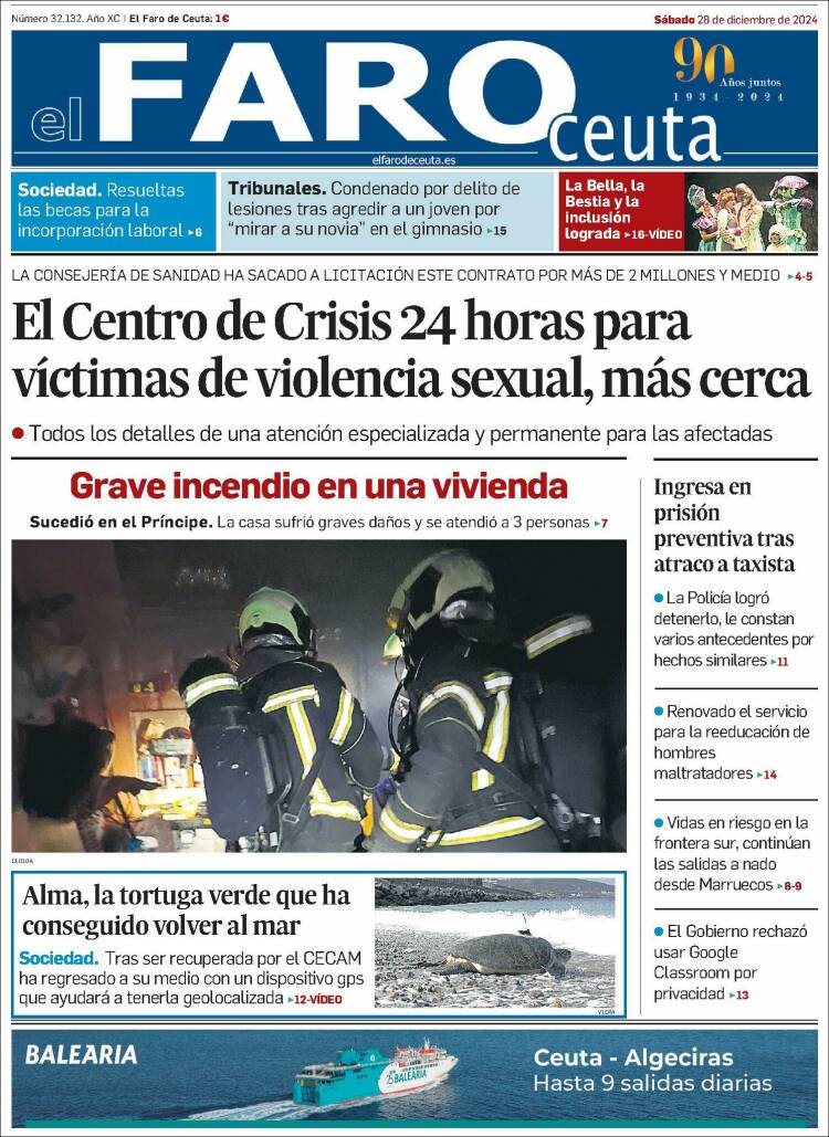 Portada de El Faro de Ceuta (España)