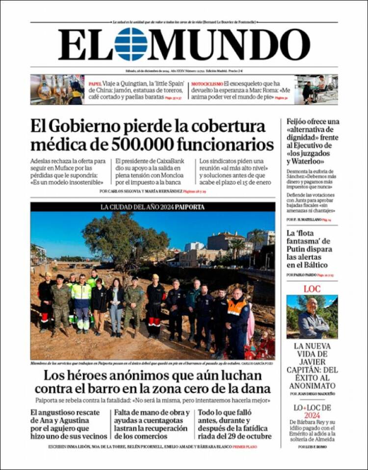 Portada de El Mundo (España)