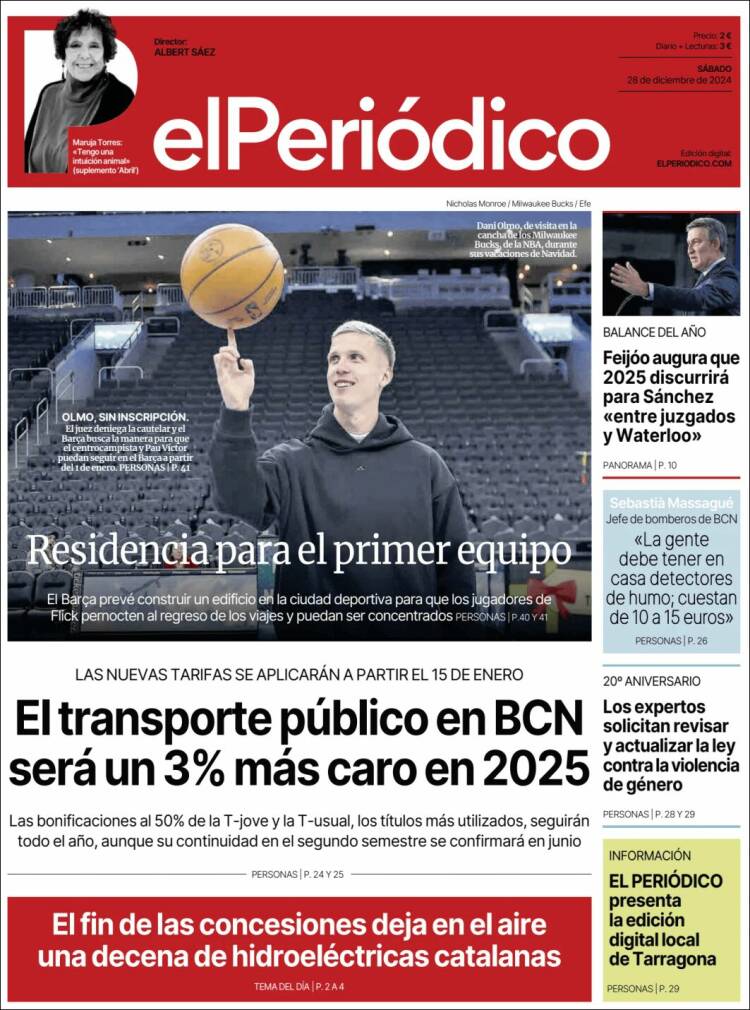 Portada de El Periódico (España)