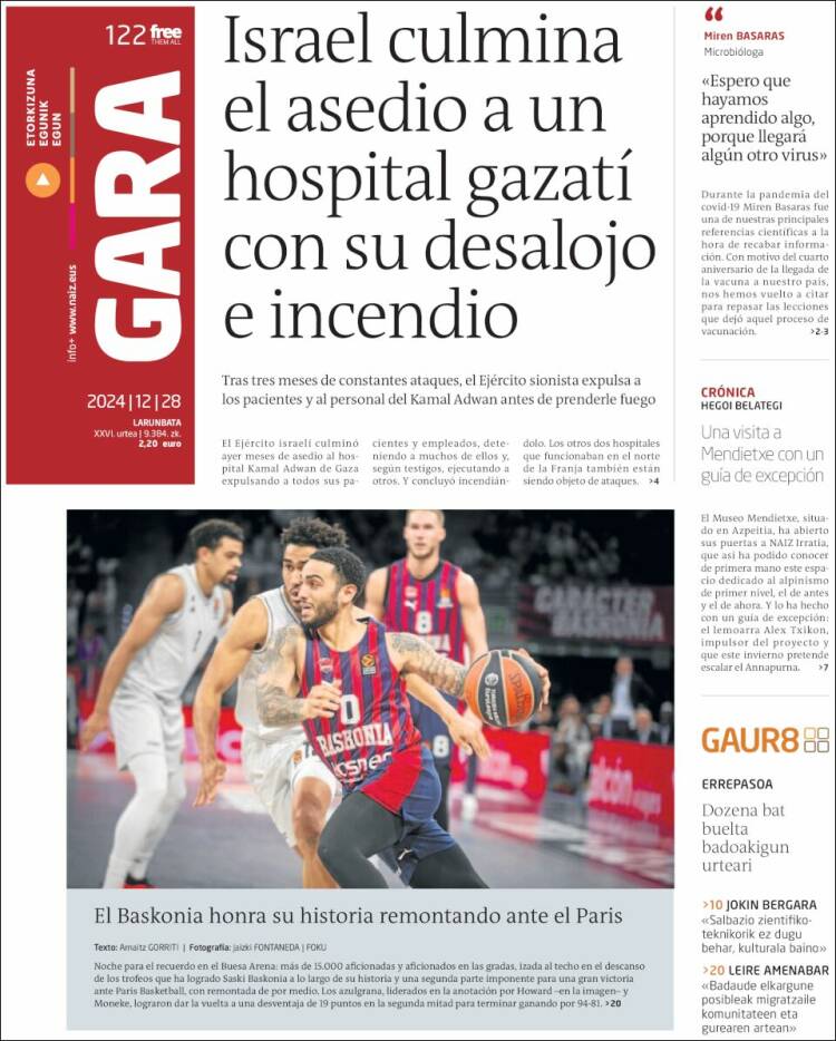 Portada de Gara (España)