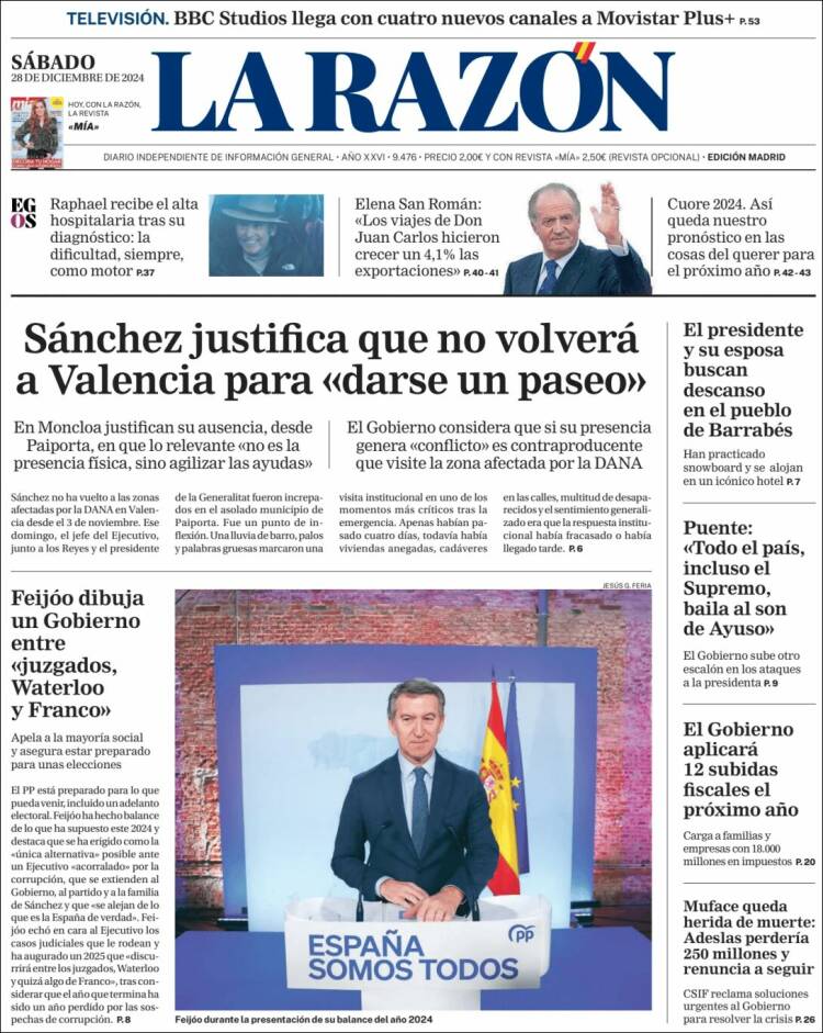 Portada de La Razón (España)