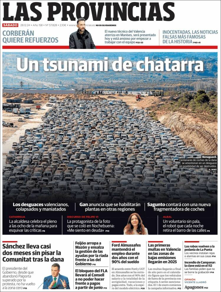 Portada de Las Provincias (España)