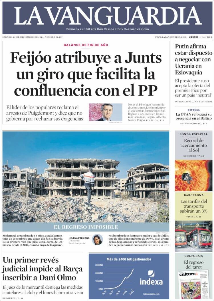 Portada de La Vanguardia (España)