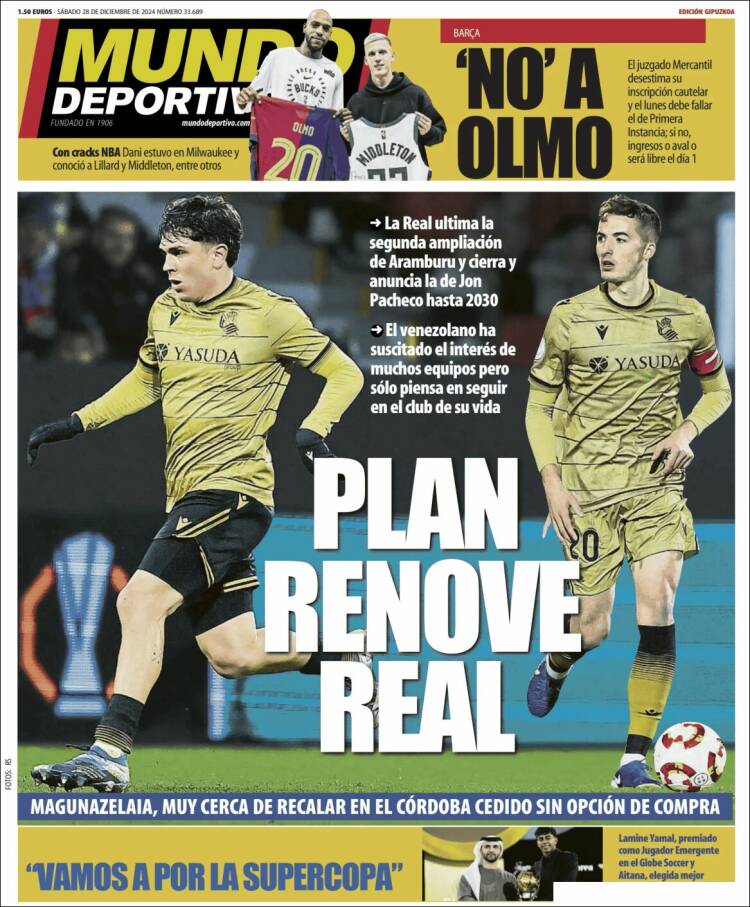 Portada de Mundo Deportivo Gipuzkoa (España)