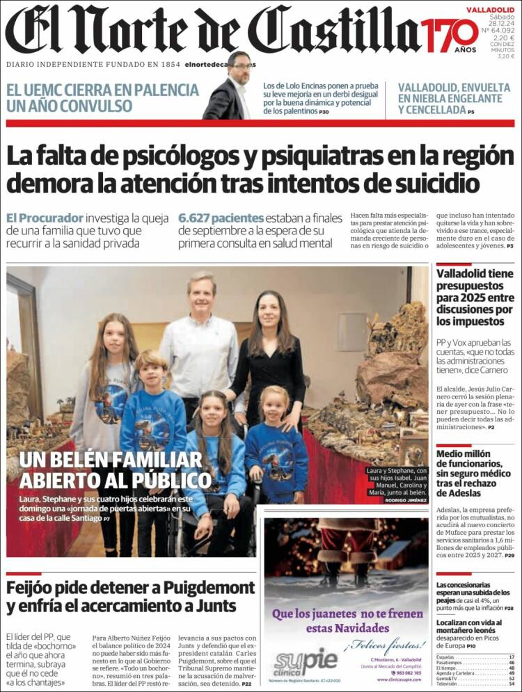 Portada de Norte de Castilla - Valladolid (España)