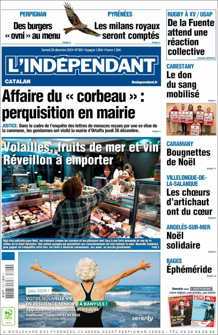 Portada de Le Indépendant (Francia)
