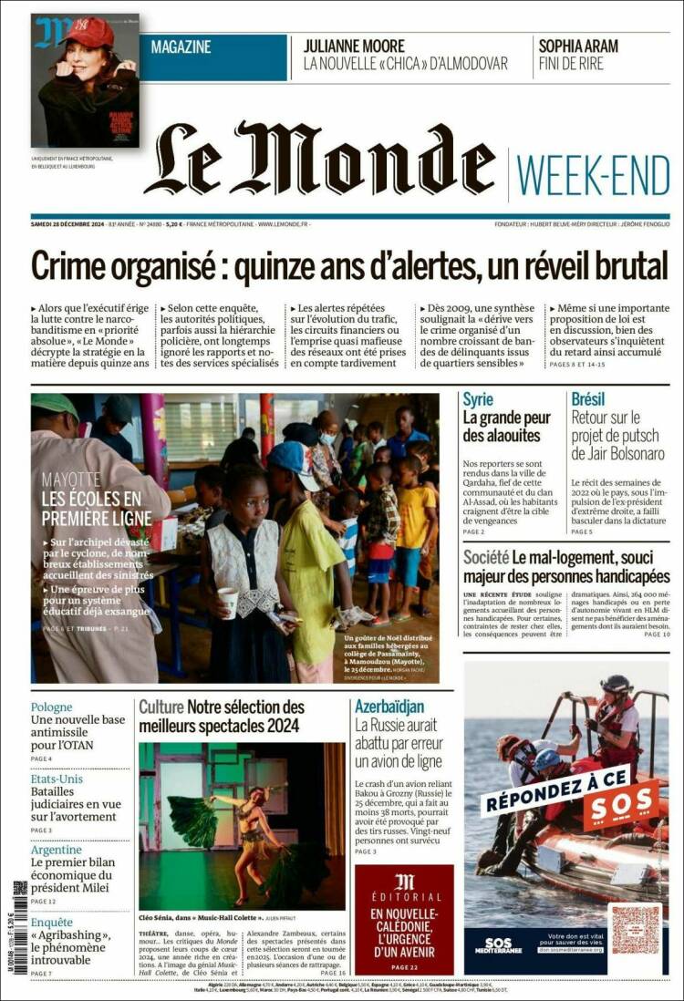 Portada de Le Monde (Francia)