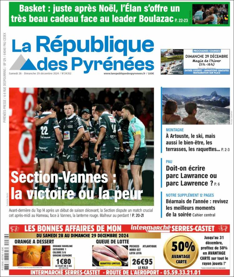 Portada de La République des Pyrénées (Francia)