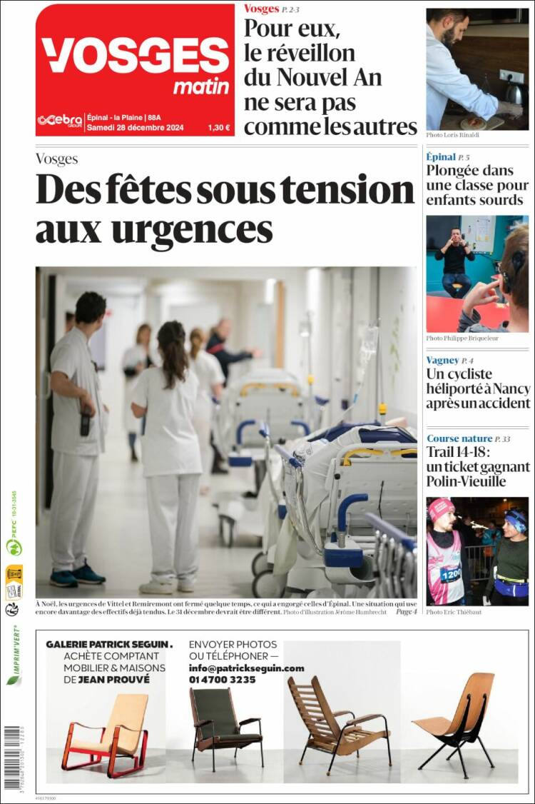 Portada de Vosges Matin (Francia)