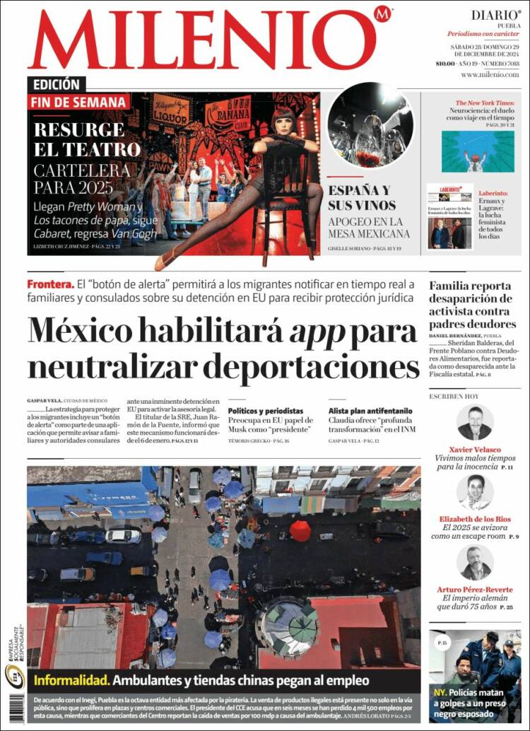 Portada de Milenio de Puebla (M&eacute;xico)