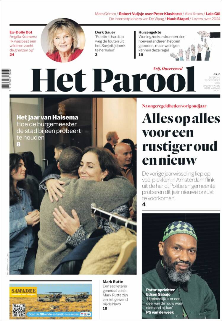 Portada de Het Parool (Pa&iacute;ses Bajos)