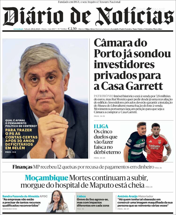 Portada de Diário de Noticias (Portugal)