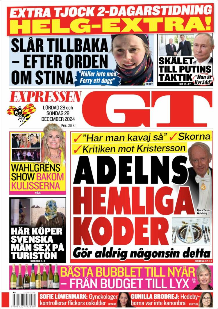 Portada de Göteborgstidningen (Suecia)